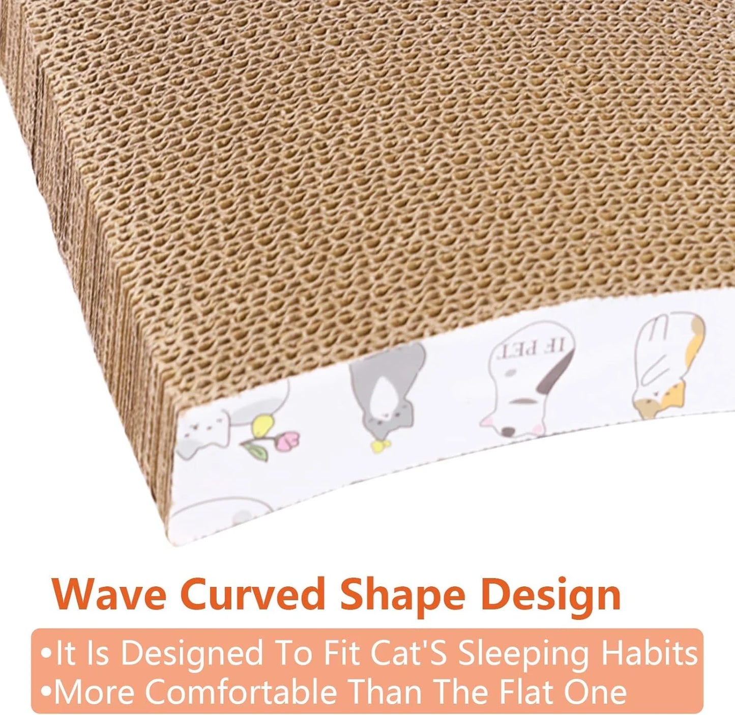 3-Pack Eco-Friendly Cat Scratching Pads - Durable Corrugated Loungers & Furniture Protectors