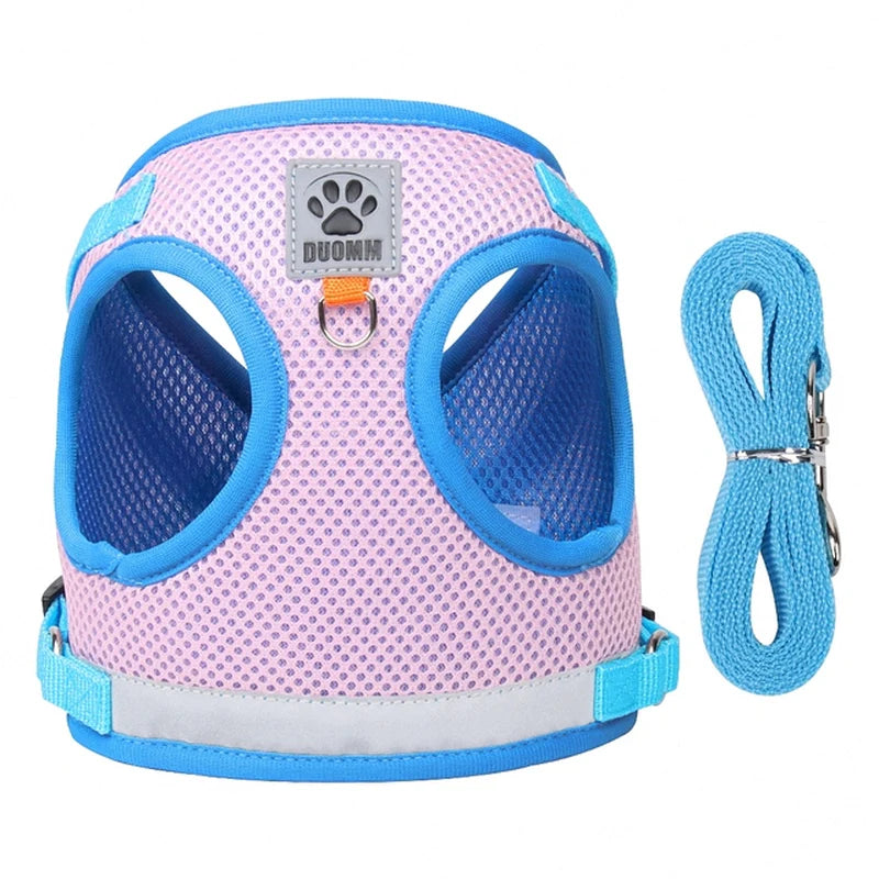 Adjustable Breathable Cat Harness & Leash - Escape Proof Reflective Vest for Kittens and Puppies - Easy Control Pet Clothes