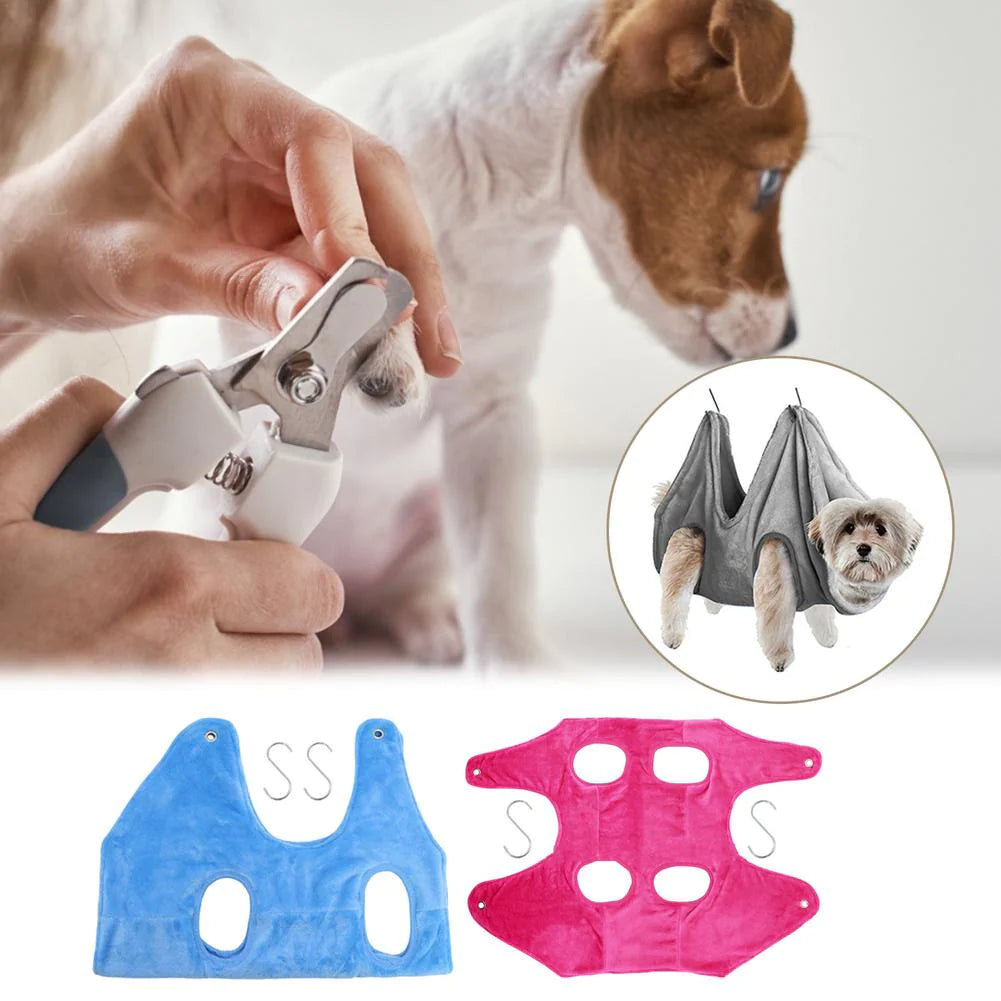 Portable Pet Grooming Hammock Harness for Dogs and Cats - Breathable Grooming Aid