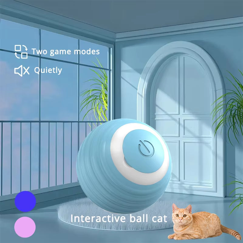 Rechargeable Interactive Cat Toy Ball with Dual Modes for Indoor Play - Automatic Moving Teaser Game for Kittens
