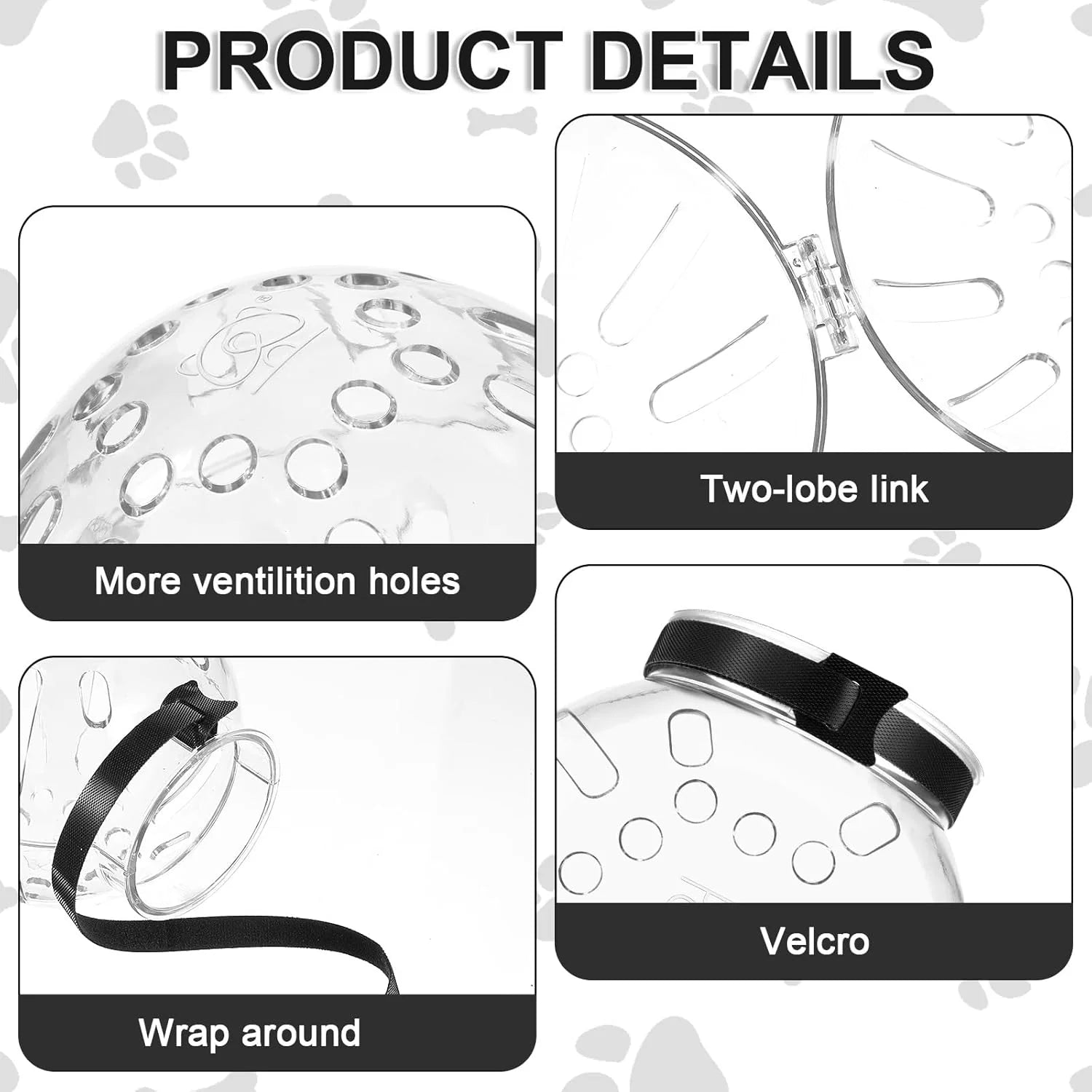 Adjustable Transparent Cat Muzzle - Anti-Bite Helmet for Grooming, Nail Trimming & Bathing - Breathable Bubble Design