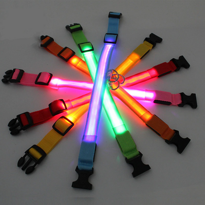 Illuminate Your Pet's Safety with the LED Adjustable Dog Collar - Blinking, Flashing, Waterproof, and Stylish!