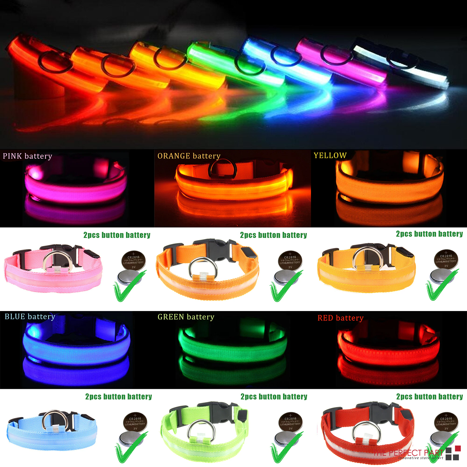Illuminate Your Pet's Safety with the LED Adjustable Dog Collar - Blinking, Flashing, Waterproof, and Stylish!