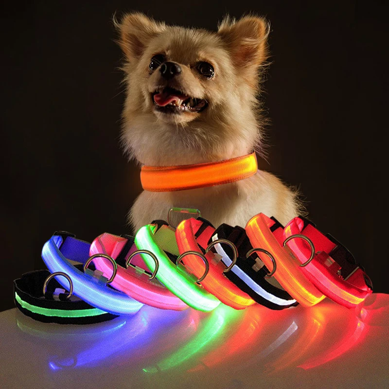 Illuminate Your Pet's Safety with the LED Adjustable Dog Collar - Blinking, Flashing, Waterproof, and Stylish!