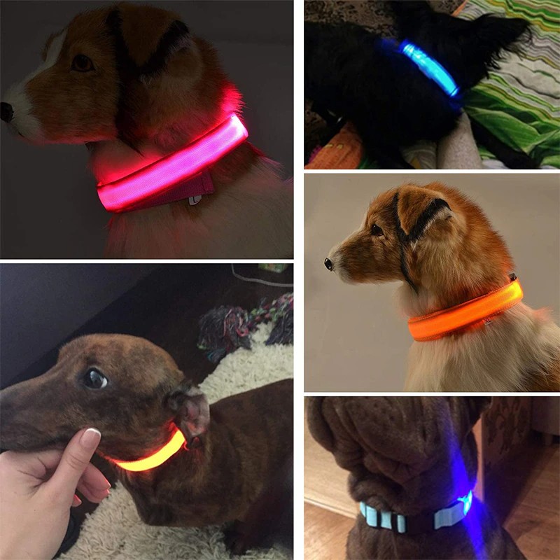 Illuminate Your Pet's Safety with the LED Adjustable Dog Collar - Blinking, Flashing, Waterproof, and Stylish!