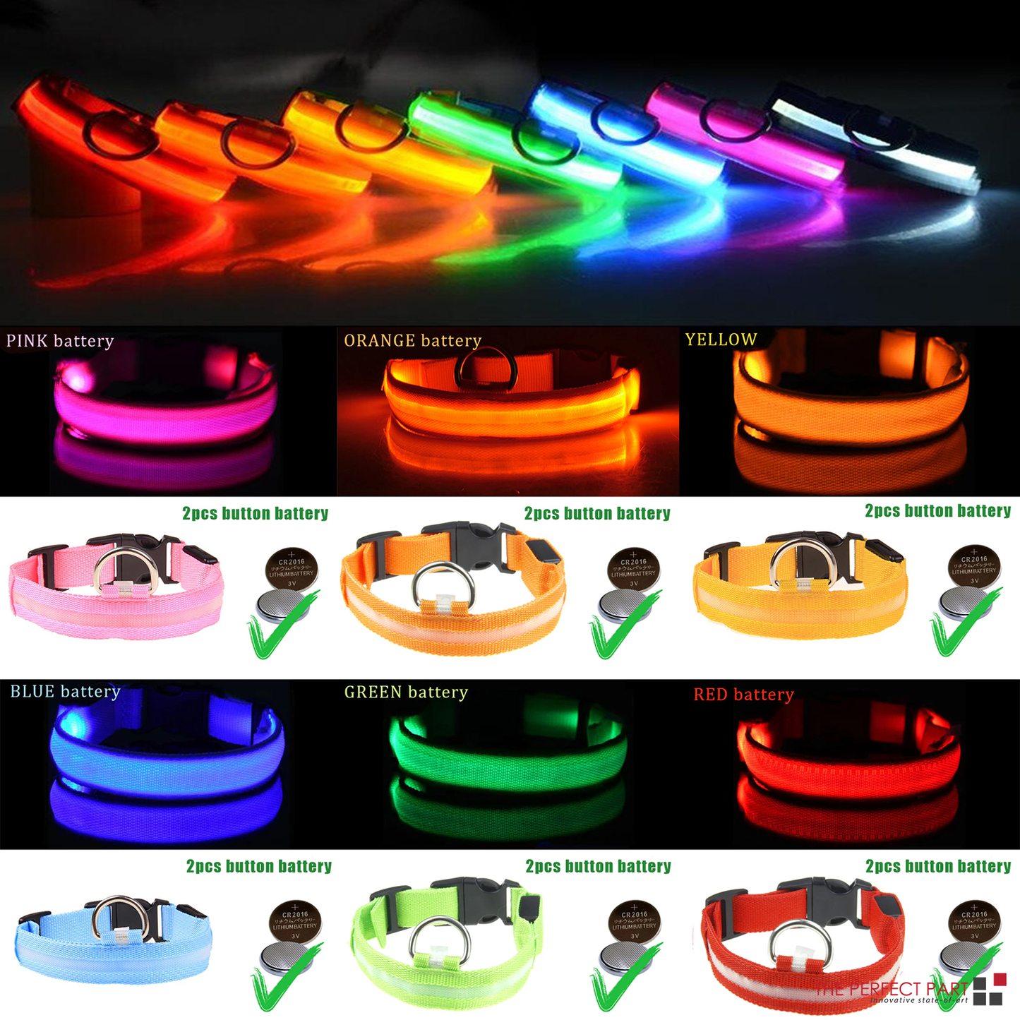 Illuminate Your Pet's Safety with the LED Adjustable Dog Collar - Blinking, Flashing, Waterproof, and Stylish!