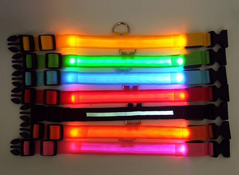 Illuminate Your Pet's Safety with the LED Adjustable Dog Collar - Blinking, Flashing, Waterproof, and Stylish!