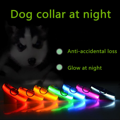 Illuminate Your Pet's Safety with the LED Adjustable Dog Collar - Blinking, Flashing, Waterproof, and Stylish!