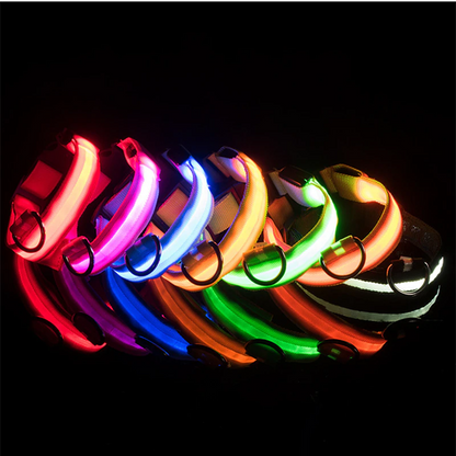 Illuminate Your Pet's Safety with the LED Adjustable Dog Collar - Blinking, Flashing, Waterproof, and Stylish!