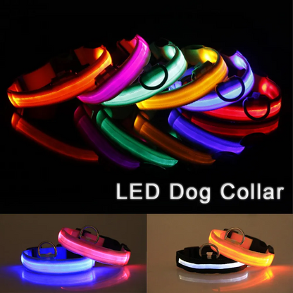 Illuminate Your Pet's Safety with the LED Adjustable Dog Collar - Blinking, Flashing, Waterproof, and Stylish!