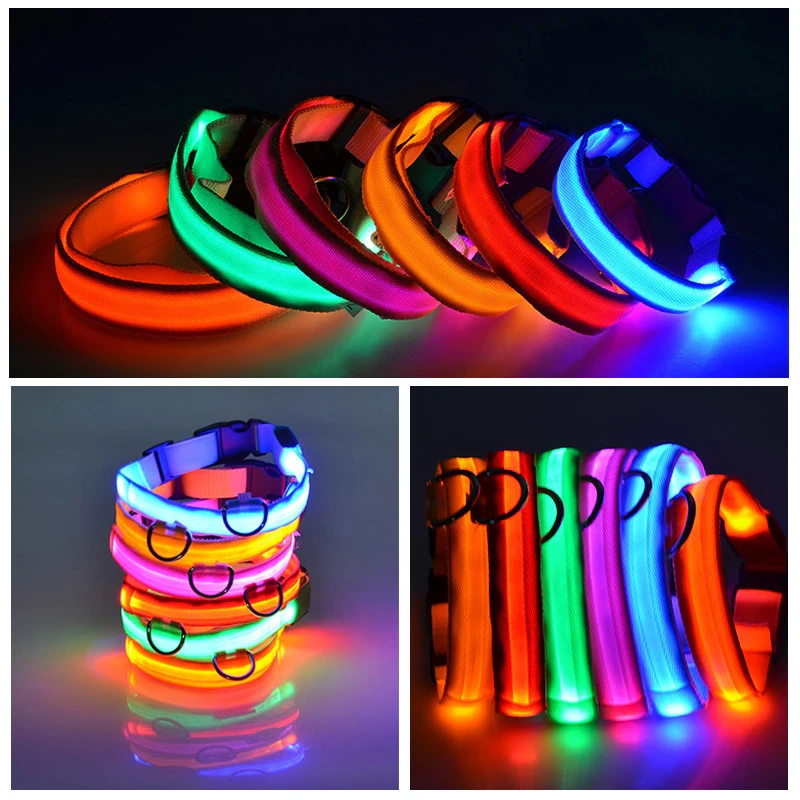 Illuminate Your Pet's Safety with the LED Adjustable Dog Collar - Blinking, Flashing, Waterproof, and Stylish!