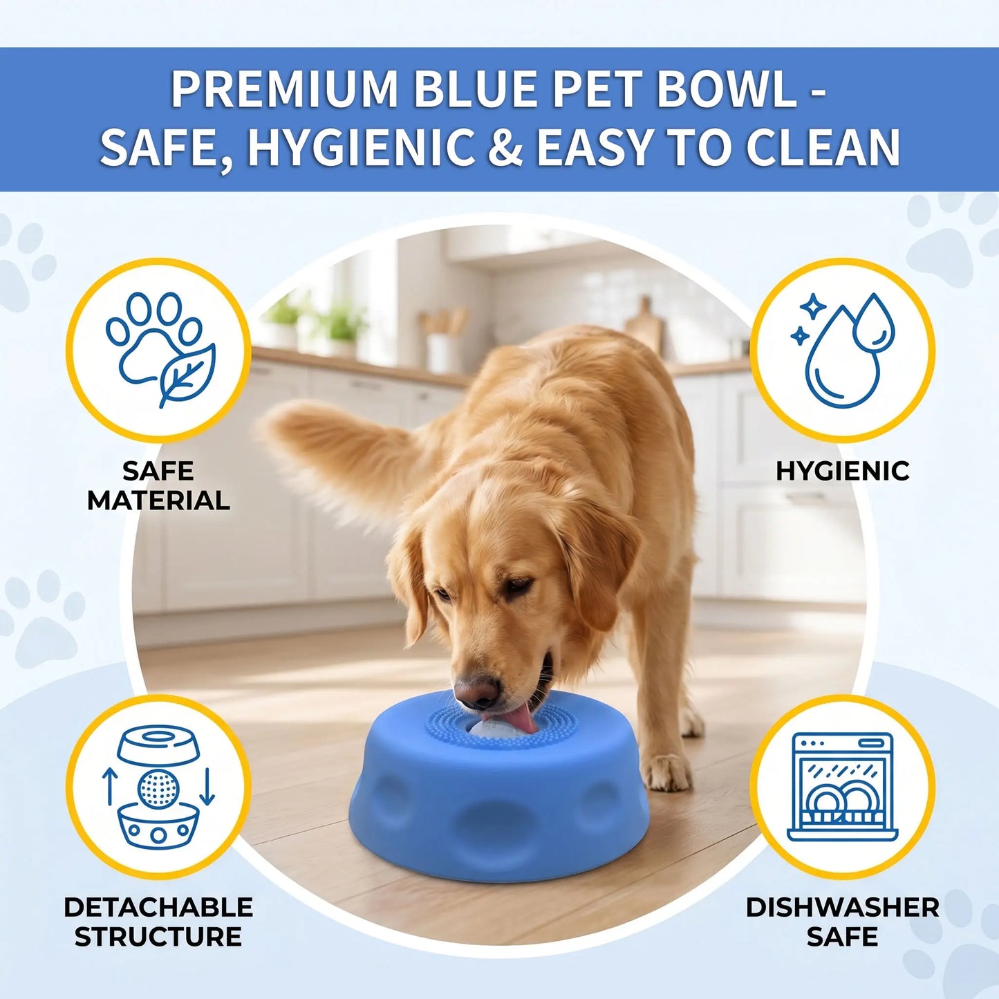 3-in-1 Calming Dog Lick Mat and Slow Feeder Bowl | Interactive Puzzle Toy with Rolling Ball