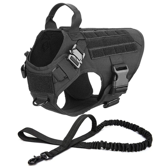 Durable MOLLE Tactical Dog Harness with Metal Buckle - Perfect for German Shepherds, Golden Retrievers, Labradors, and More!