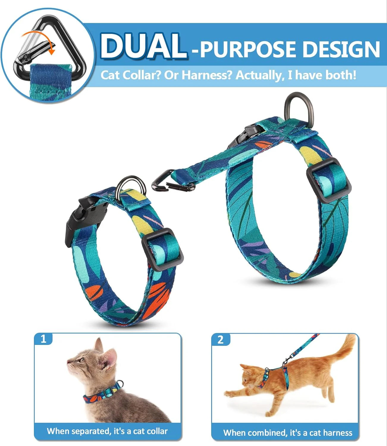 Ultimate Cat Harness and Leash Set - Adjustable, Lightweight, Escape-Proof Comfort for Outdoor Adventures!