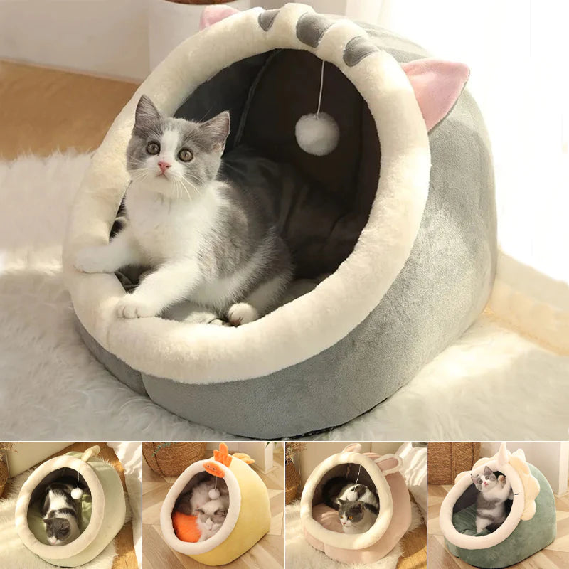 Premium Cozy Cat Bed and Pet Basket - Soft Washable Lounger for Kittens and Small Dogs