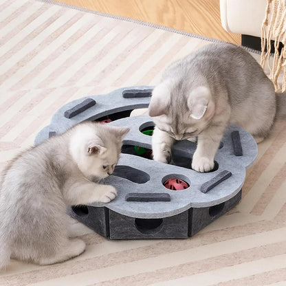 Engaging Interactive Cat Puzzle Toy - Felt Maze for Indoor Cats, Fun Hide & Seek Game to Stimulate Hunting Instincts and Combat Boredom