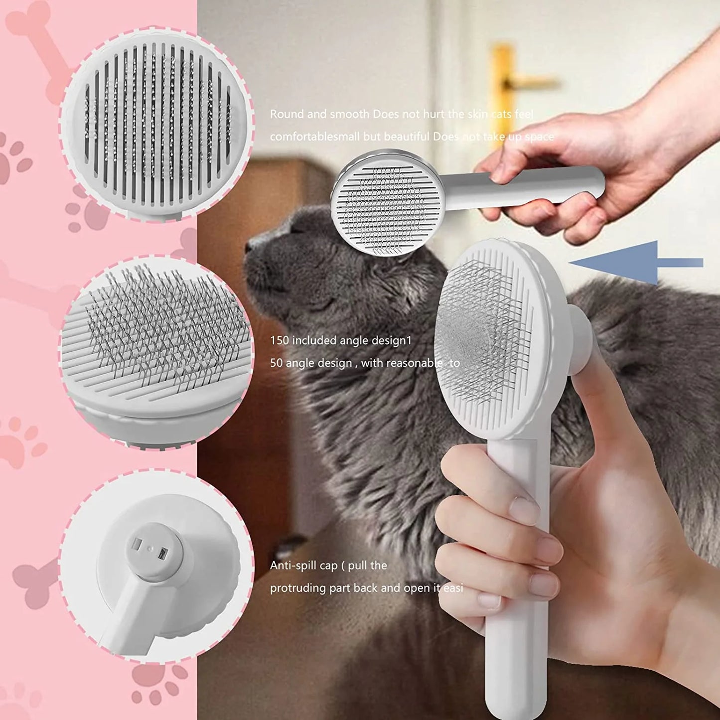 Ultimate Cat Grooming Brush - Effortlessly Remove Loose Fur & Tangles for Happy, Healthy Pets!