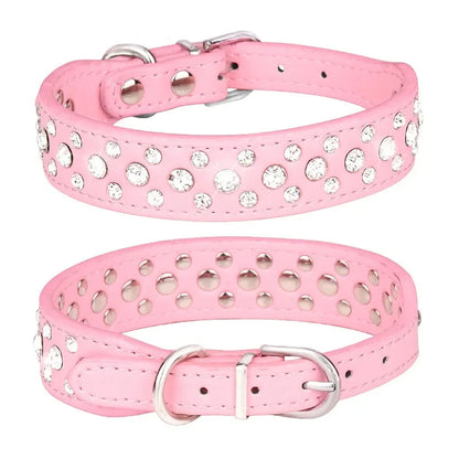 Sparkling Rhinestone Pet Collars for Small Dogs and Cats - Adjustable and Secure to Keep Your Pets Safe!