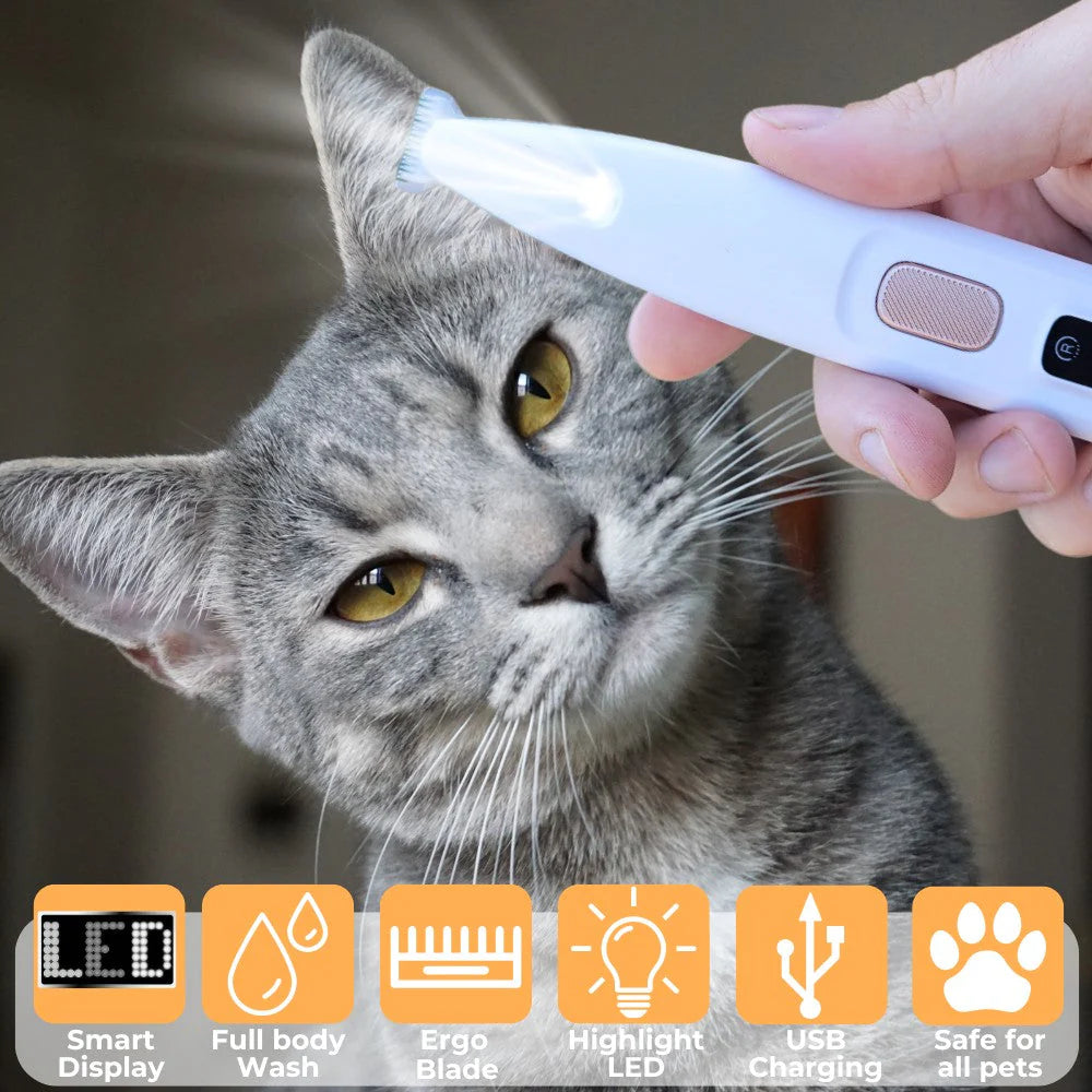 Whisper-Quiet Cordless Cat Grooming Trimmer Kit - Perfect for Stress-Free Grooming