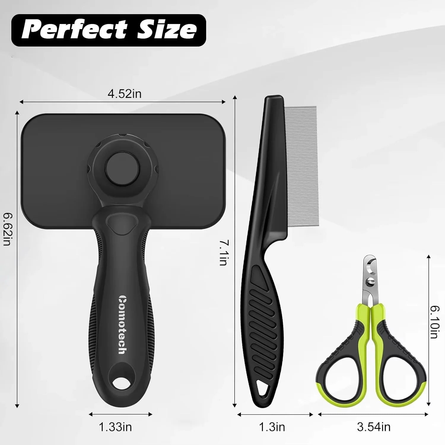 Essential 3PCS Cat Grooming Kit: Brush, Nail Clipper, and Flea Comb for Indoor Cats