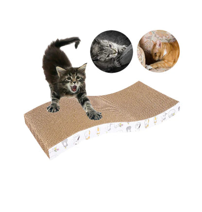 3-Pack Eco-Friendly Cat Scratching Pads - Durable Corrugated Loungers & Furniture Protectors