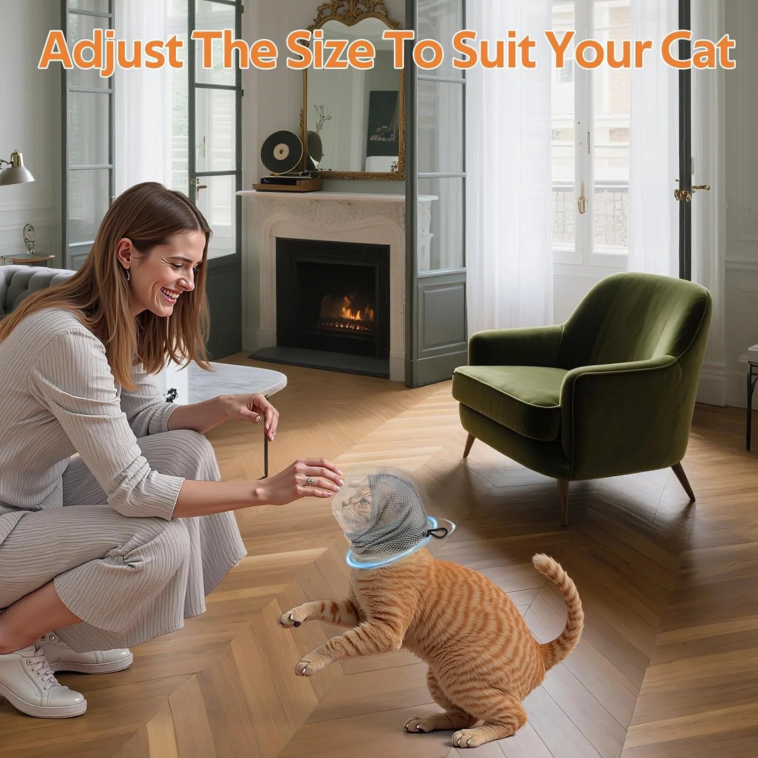 Adjustable Cat Muzzle & Anti-Scratch Gloves Set for Safe Grooming, Nail Trimming, and Vet Visits - Breathable TPU Design