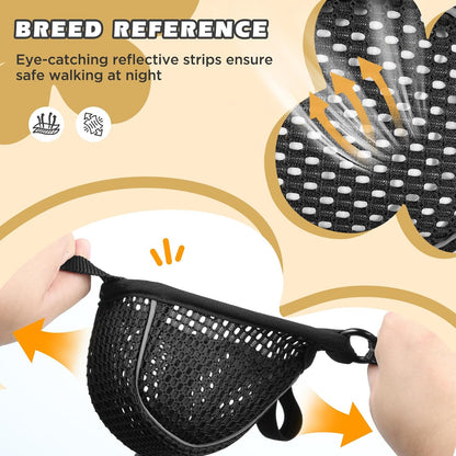 Ultimate Soft Nylon Dog Muzzle - Adjustable, Breathable & Reflective Design for Safe Biting, Barking & Chewing Control - Perfect for Small to Large Dogs, Allows Panting & Drinking
