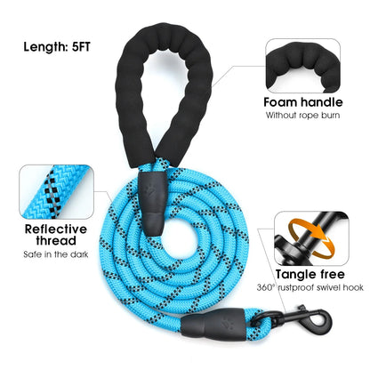 Ultimate Escape Proof Dog Harness & Leash Combo - No Pull Vest with Reflective Soft Padding & 5 Feet Leash (Large)