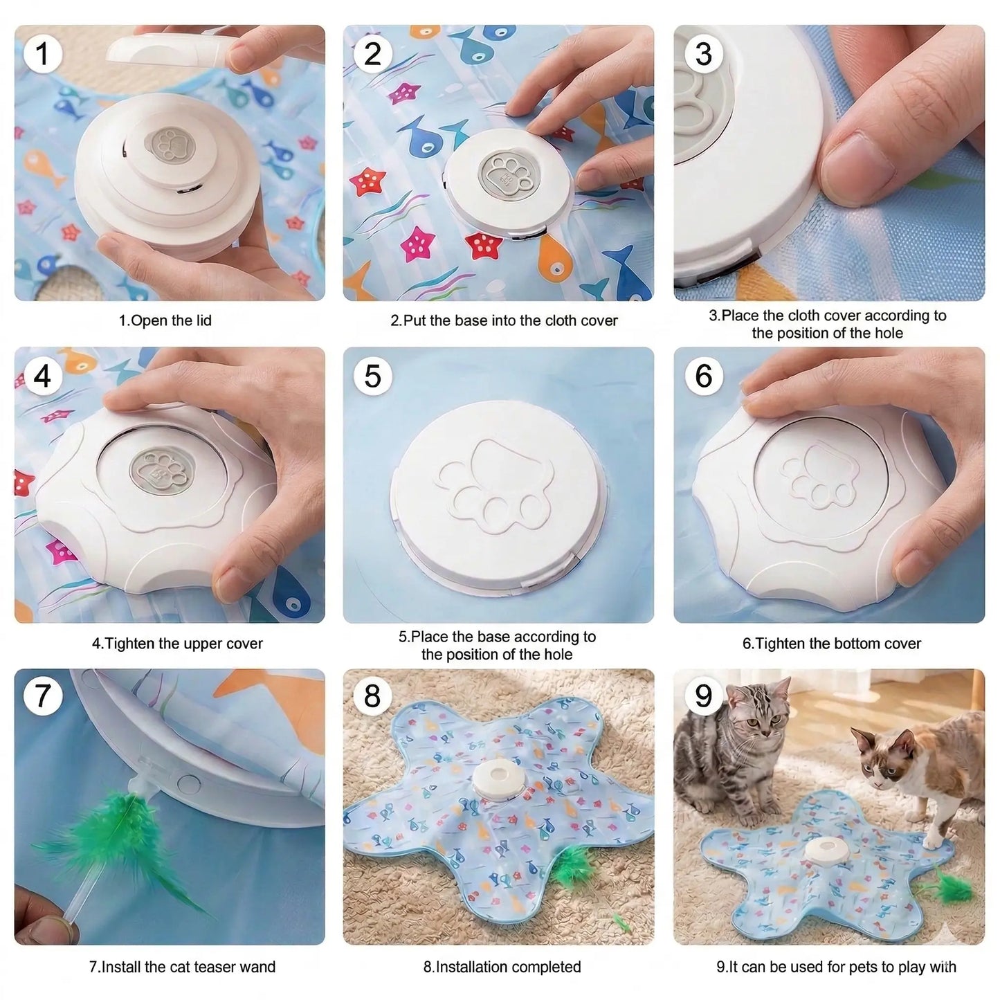 Interactive Automatic Feather Hunting Toy for Cats – USB Rechargeable Indoor Entertainment for All Breeds
