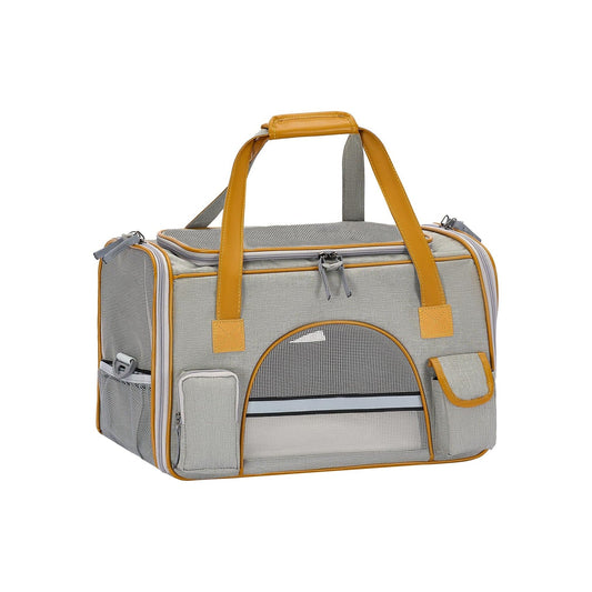Ultimate Cat Carrier - Comfortable & Secure for Pets up to 16 lbs, Anti-Collapse Design with Multiple Storage Pockets, Perfect for Medium Cats, Puppies, Rabbits & More!