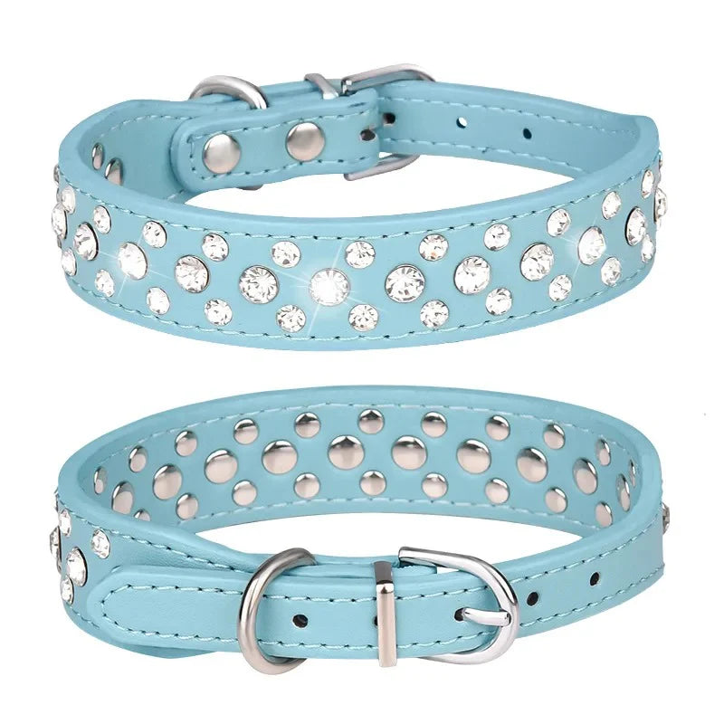 Sparkling Rhinestone Pet Collars for Small Dogs and Cats - Adjustable and Secure to Keep Your Pets Safe!