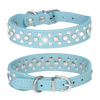 Sparkling Rhinestone Pet Collars for Small Dogs and Cats - Adjustable and Secure to Keep Your Pets Safe!