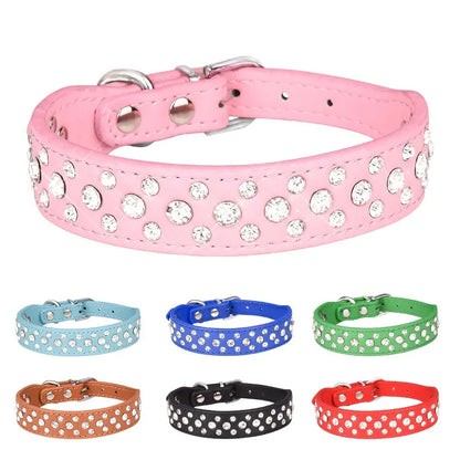 Sparkling Rhinestone Pet Collars for Small Dogs and Cats - Adjustable and Secure to Keep Your Pets Safe!