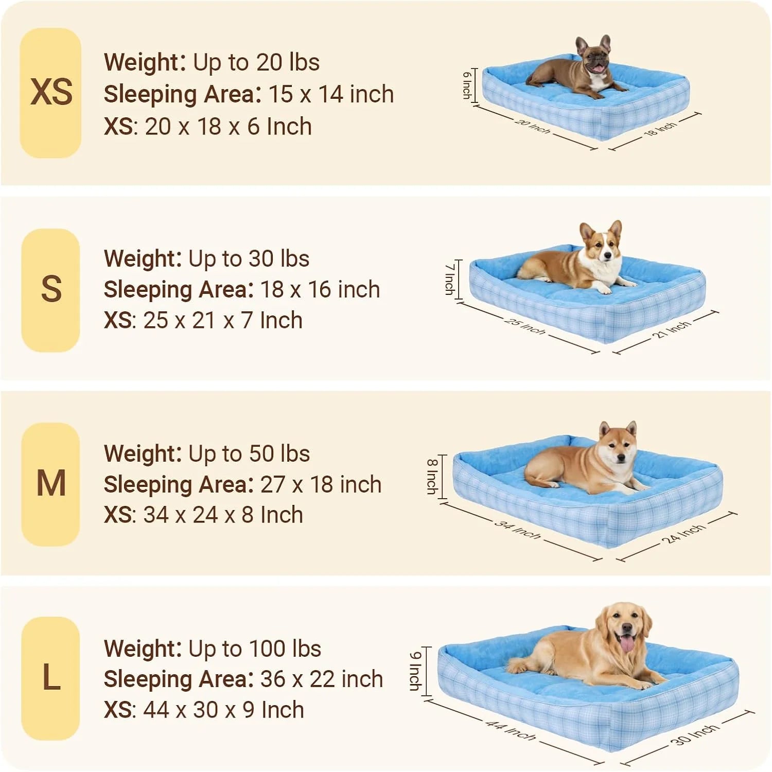 Orthopedic Dog Bed for Small & Medium Pets - Cozy Couch Cuddler with Anti-Slip Bottom, Machine Washable (Blue)