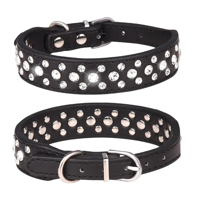 Sparkling Rhinestone Pet Collars for Small Dogs and Cats - Adjustable and Secure to Keep Your Pets Safe!