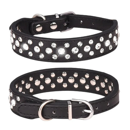 Sparkling Rhinestone Pet Collars for Small Dogs and Cats - Adjustable and Secure to Keep Your Pets Safe!