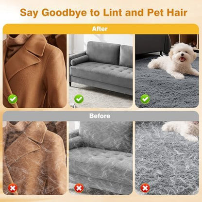 Reusable Electrostatic Pet Hair Removal Gloves for Cats and Dogs - 2 Pack, Ideal for Sofas, Bedding, Clothing, and Car Interiors