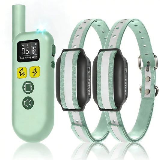 Dual Dog Training Shock Collar with 3300Ft Remote, 3 Training Modes: Beep, Shock, Rechargeable, Adjustable for Medium to Large Dogs (20-150 lbs)