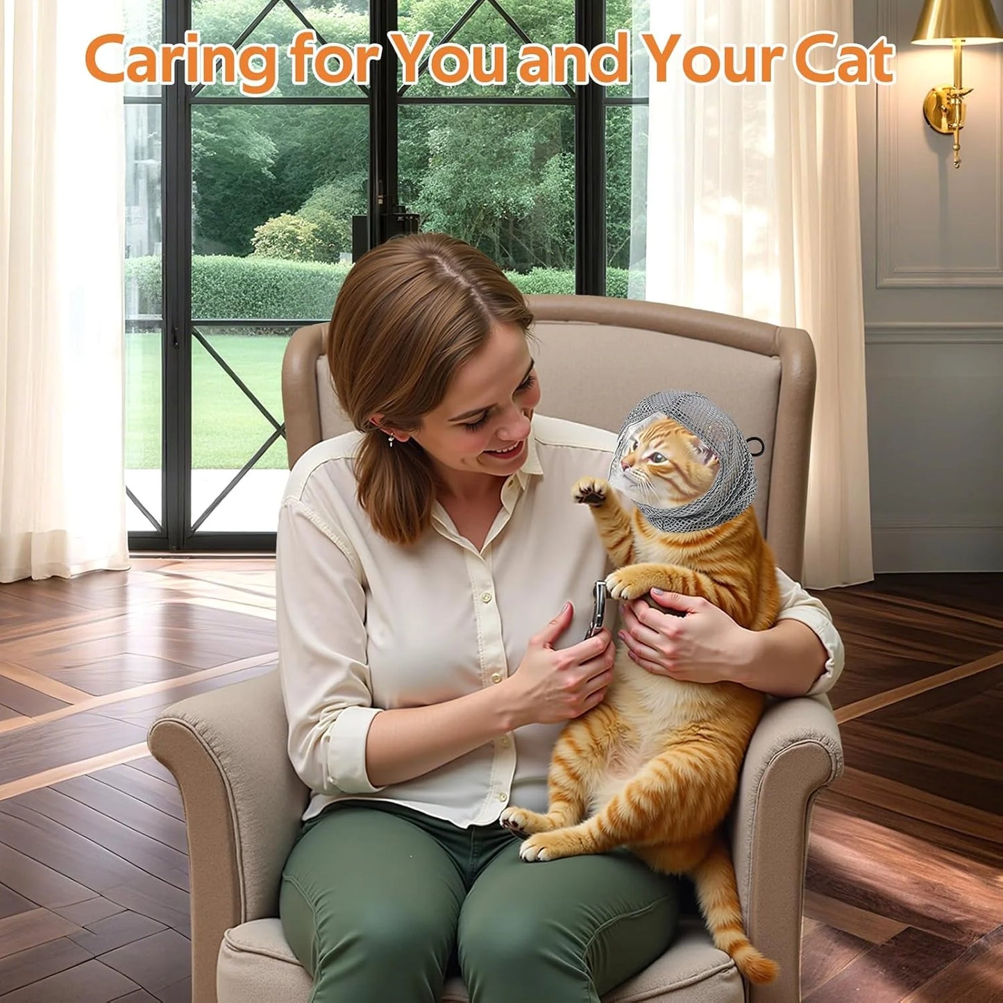 Adjustable Cat Muzzle & Anti-Scratch Gloves Set for Safe Grooming, Nail Trimming, and Vet Visits - Breathable TPU Design