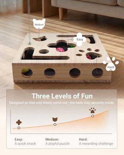 Ultimate Cat Toys Bundle for Indoor Cats - 2026 Upgraded Interactive Puzzle Feeder with Nail Care, Wand Toys, Catnip Ball & Bell Balls