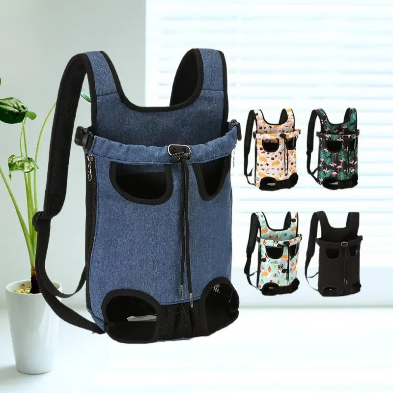 Adjustable Pet Carrier Backpack for Cats and Dogs - Portable Outdoor Travel Bag for Camping and Hiking