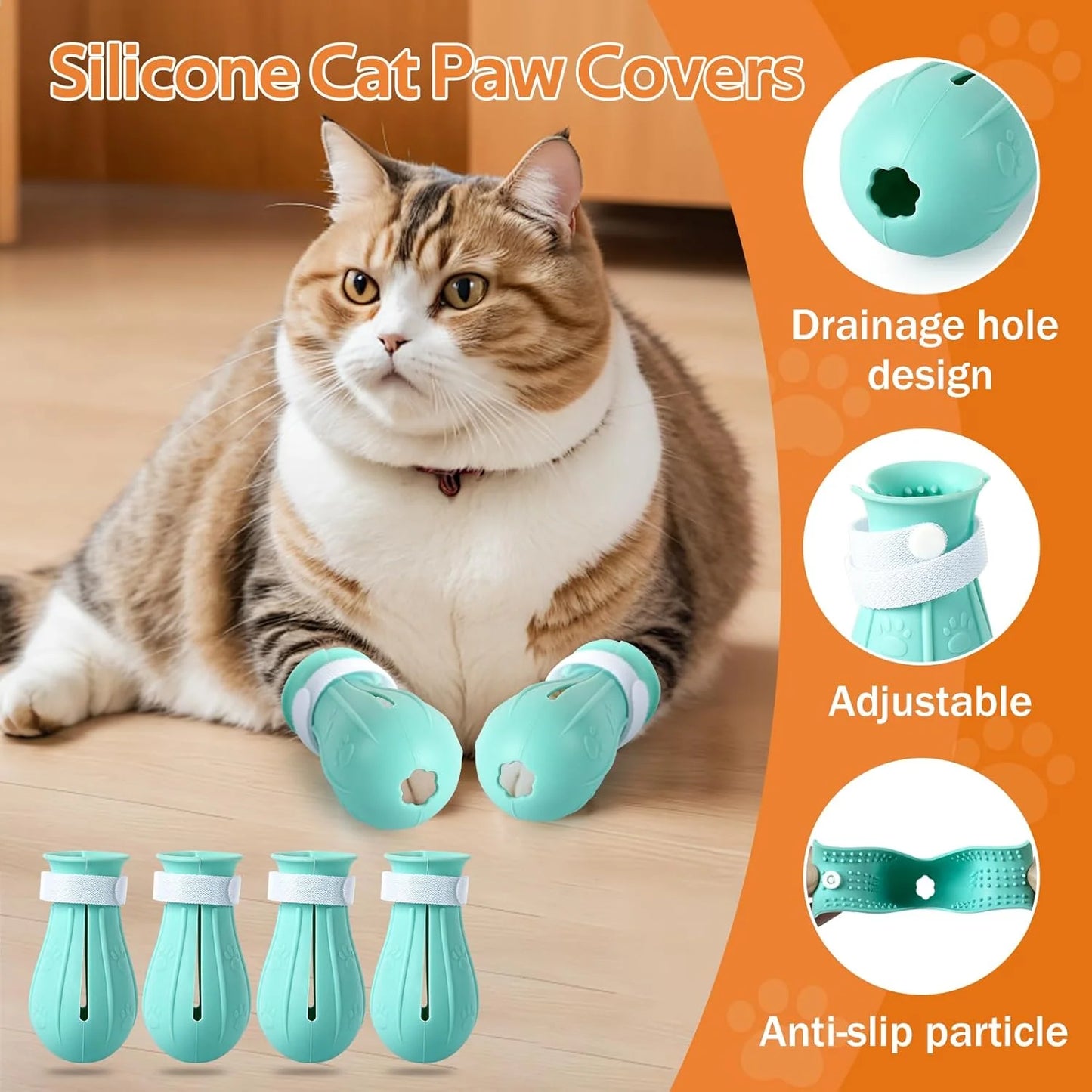 Adjustable Cat Muzzle & Anti-Scratch Gloves Set for Safe Grooming, Nail Trimming, and Vet Visits - Breathable TPU Design