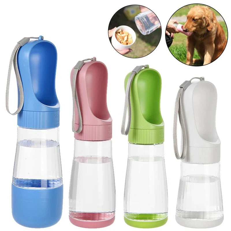 2-in-1 Portable Dog Water Bottle & Food Container - Travel-Friendly Pet Water Dispenser for All Dogs & Cats