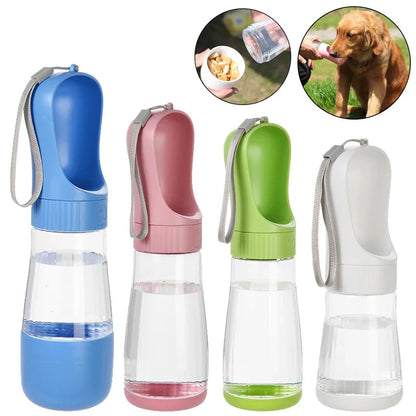 2-in-1 Portable Dog Water Bottle & Food Container - Travel-Friendly Pet Water Dispenser for All Dogs & Cats