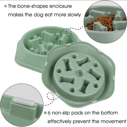 Slow Feeder Dog Bowl - Anti-Choking, Non-Slip Puzzle Dish for Small Dogs - Promote Healthy Eating Habits
