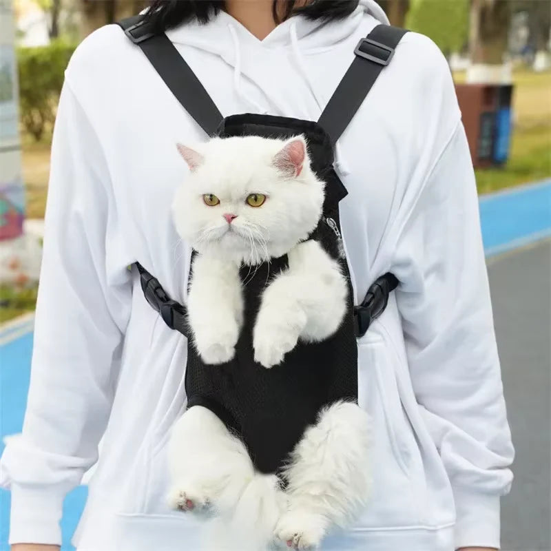 Adjustable Pet Carrier Backpack for Cats and Dogs - Portable Outdoor Travel Bag for Camping and Hiking