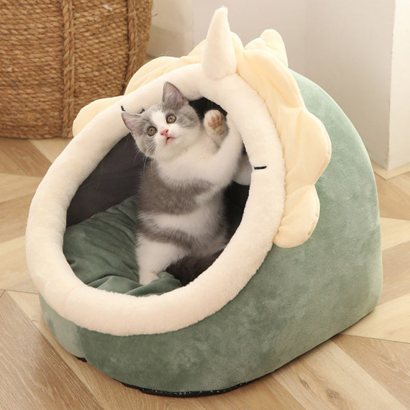 Premium Cozy Cat Bed and Pet Basket - Soft Washable Lounger for Kittens and Small Dogs