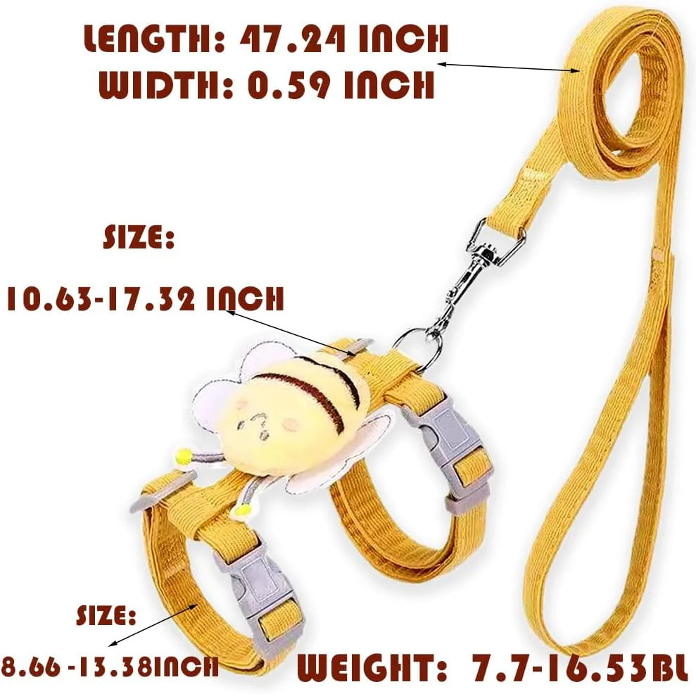 Escape-Proof Cat and Rabbit Harness & Leash Set - Stylish Costumes for Adventurous Pets!