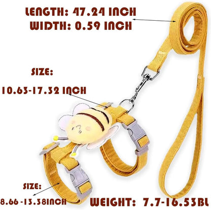Escape-Proof Cat and Rabbit Harness & Leash Set - Stylish Costumes for Adventurous Pets!