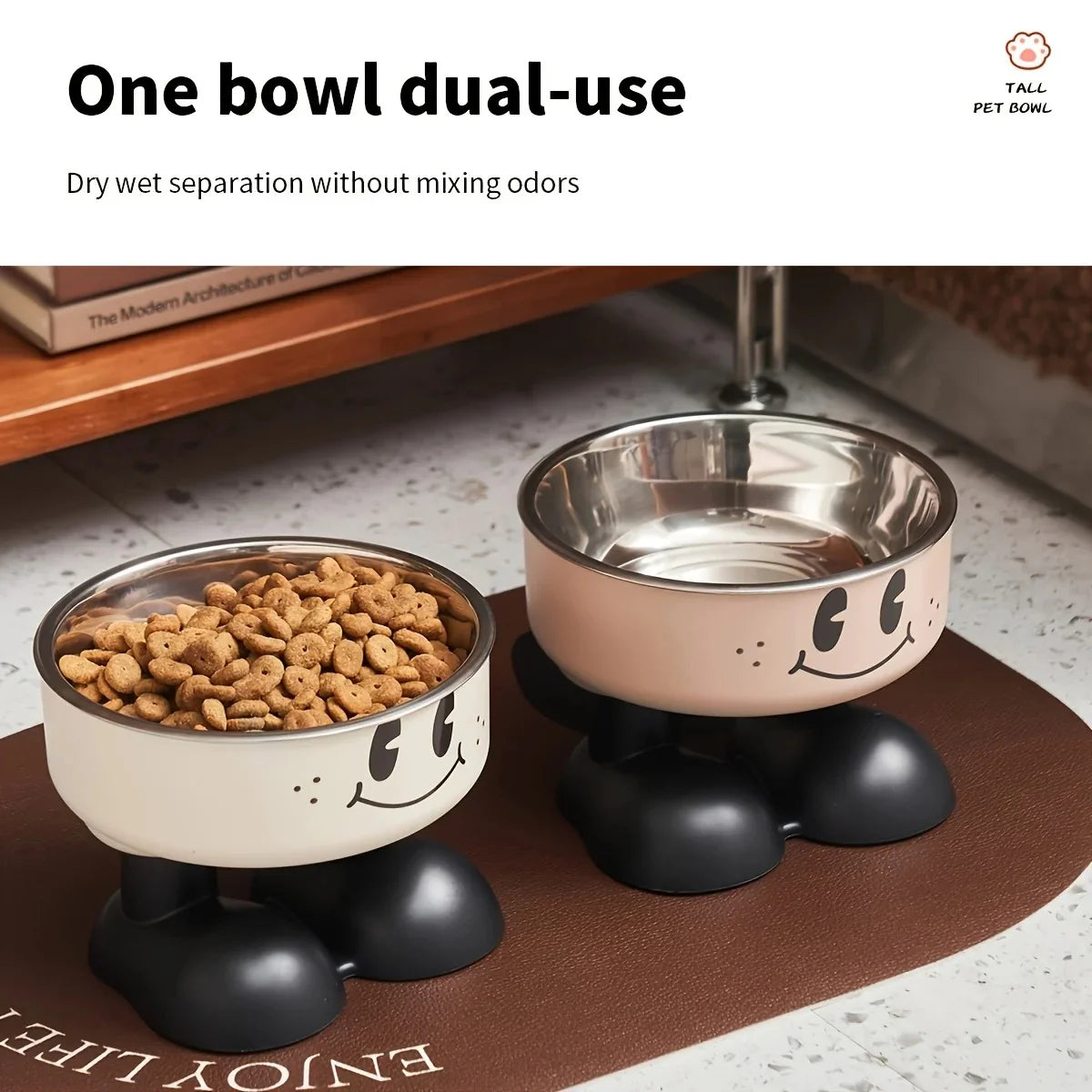 Premium Elevated Stainless Steel Pet Bowls - No Spill Raised Feeder for Dogs and Cats of All Sizes